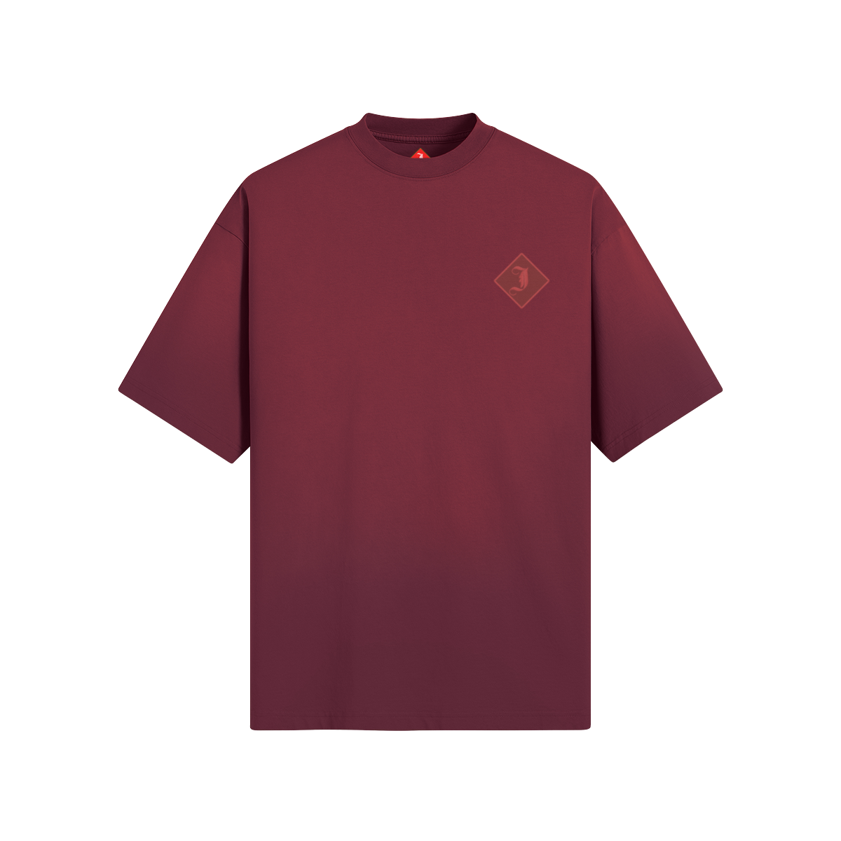 Burgandy (Sun Fade) Embroider T-Shirt