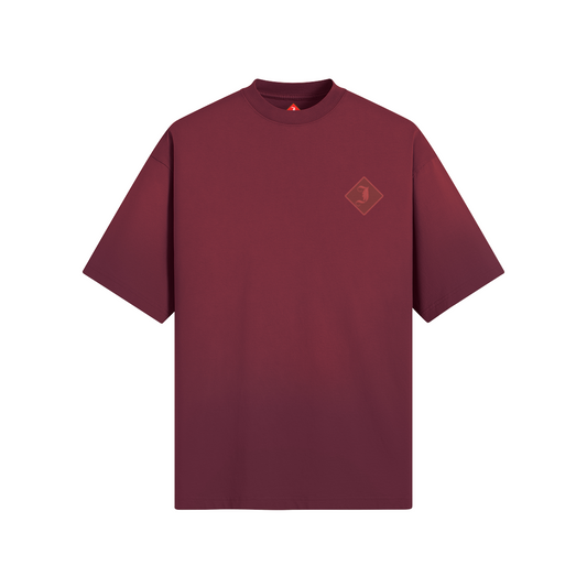 Burgandy (Sun Fade) Embroider T-Shirt